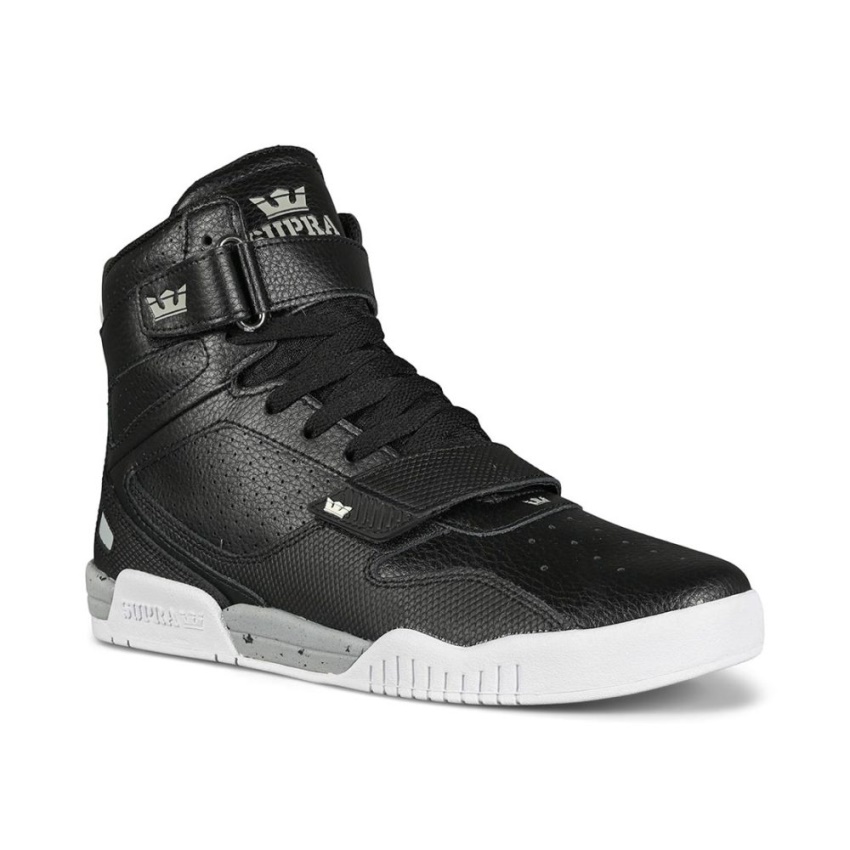 Supra Breaker High-Top Shoes Black/Light Grey/White