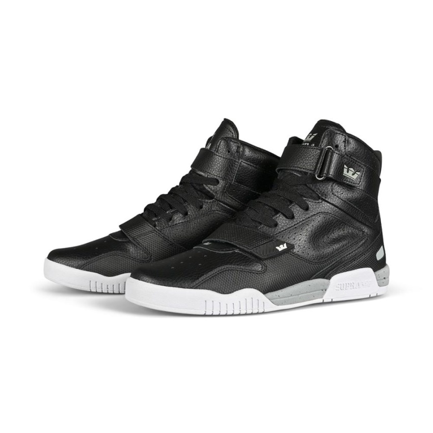 Supra Breaker High-Top Shoes Black/Light Grey/White