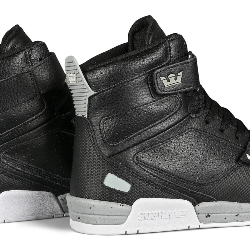 Supra Breaker High-Top Shoes Black/Light Grey/White